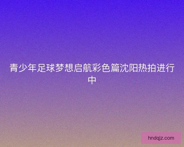 青少年足球梦想启航彩色篇沈阳热拍进行中